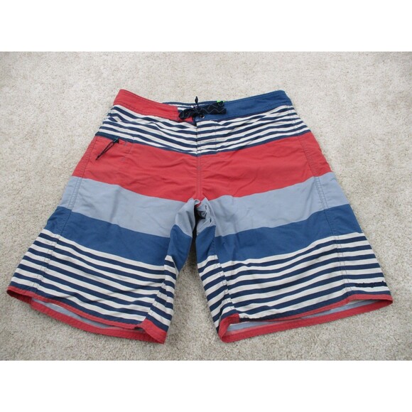 Patagonia Other - Patagonia Wavefarer Board Shorts 20" Men 32 Red White Blue Striped Swim Trunks